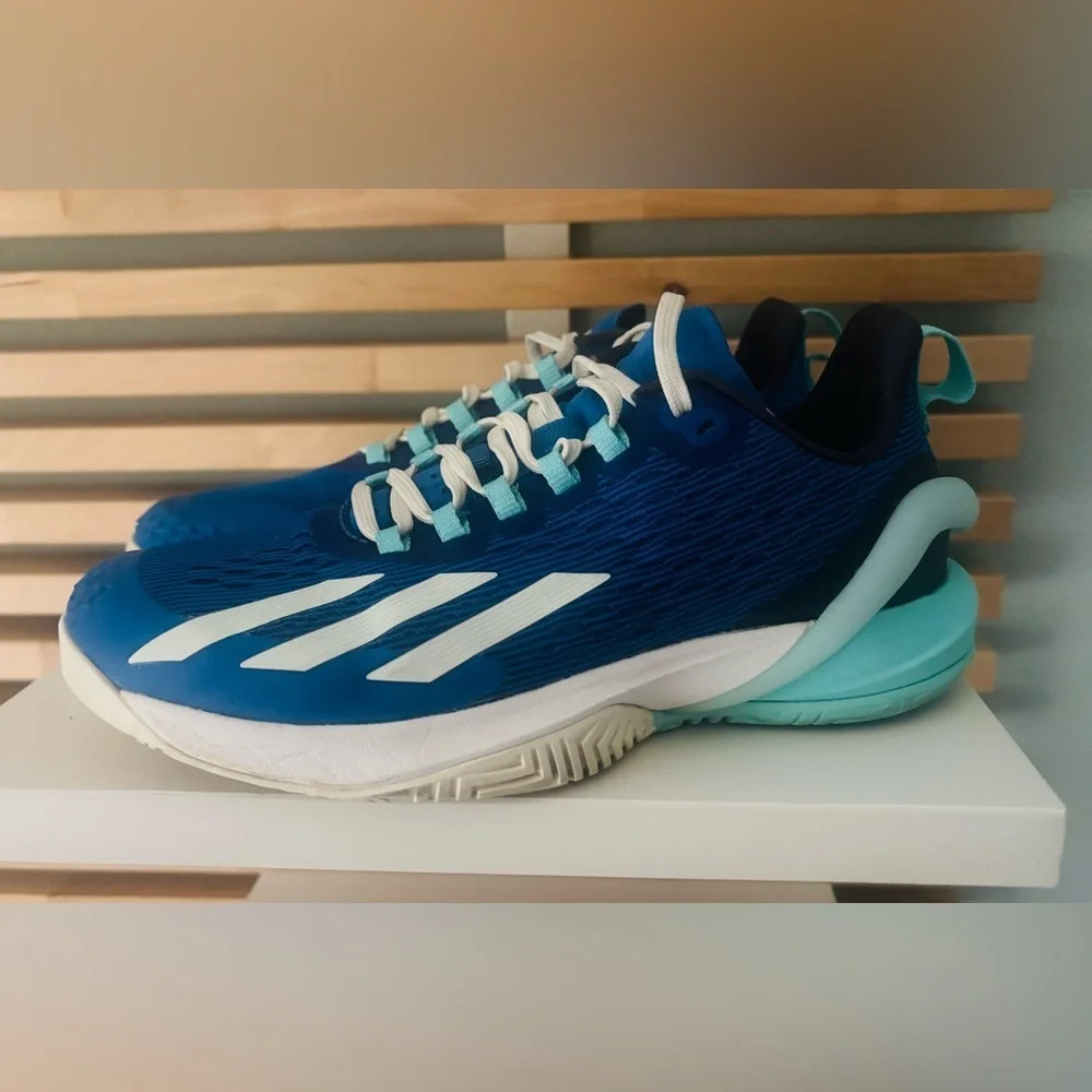 adidas Adizero Cybersonic Sneakers Shoes in White/Flash Aqua-Blue Size 6.5